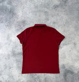 Moncler red polo shirt with arm logo