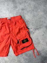 Stone island SS22 orange cargo shorts