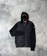 Moncler navy hooded tricot cardigan