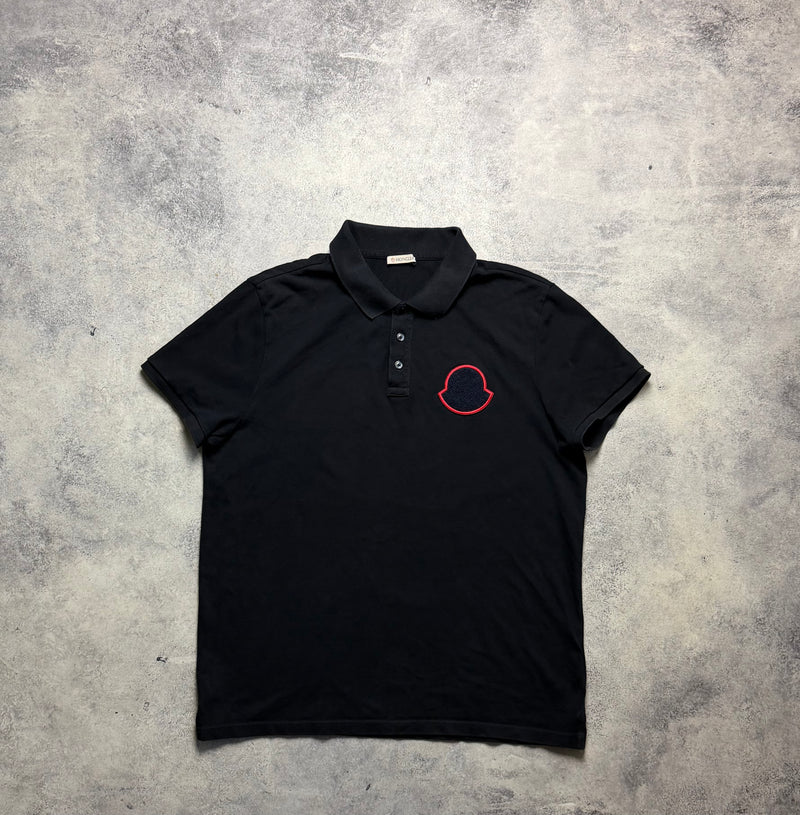 Moncler navy oversized logo polo shirt