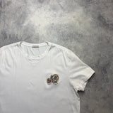 Moncler white double logo tee
