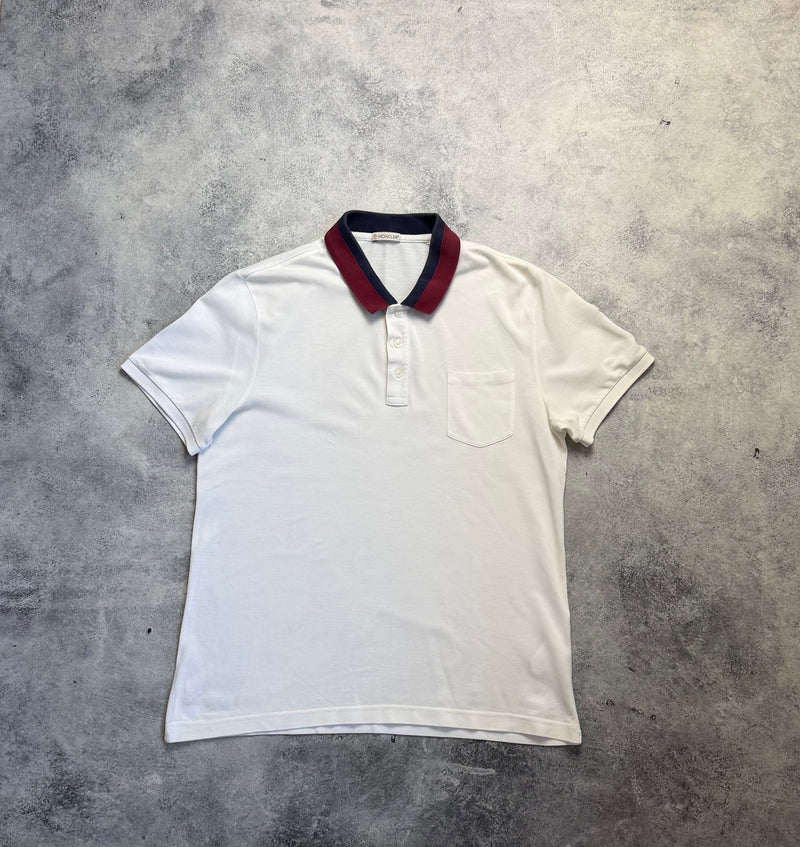 Moncler white polo shirt