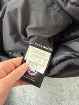 Canada goose black hooded lodge down jacket