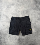 Stone island navy blue tela cargo shorts