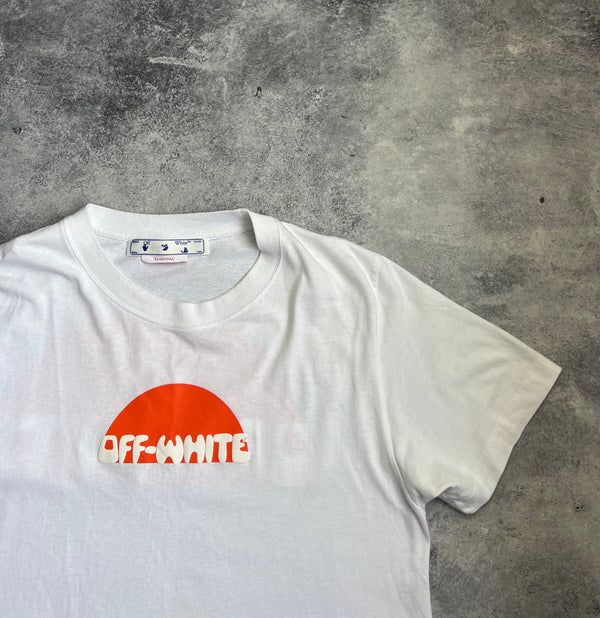 Off-white sunset holiday graphic tee