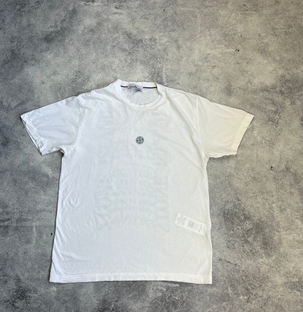 Stone island 2023 white & green graphic tee
