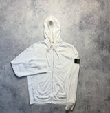 Stone island 2018 white zip hoodie