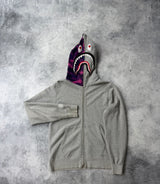 Bape grey & purple camo full zip hoodie