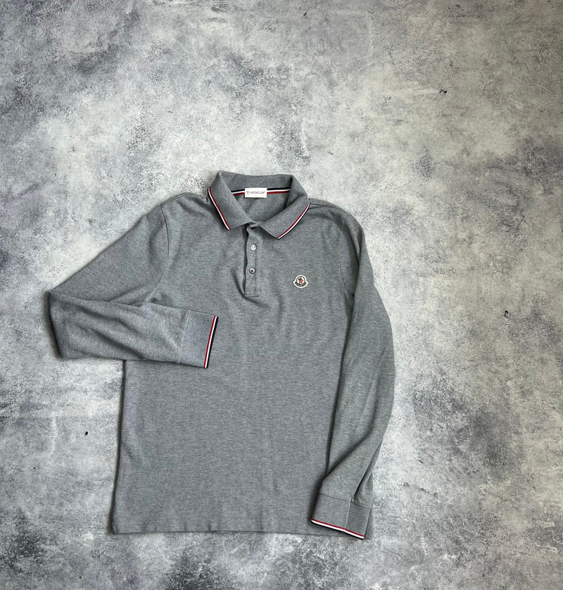 Moncler grey L/S polo shirt