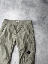 CP company silver nylon cargo trousers