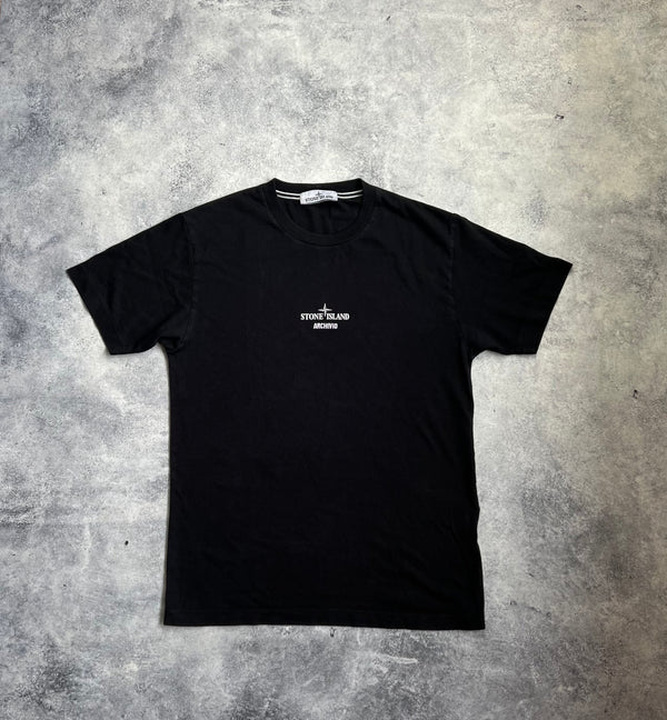 Stone island 2023 black archivio lino watro tee