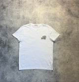 Moncler white double logo tee