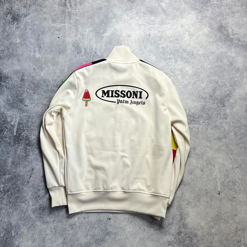 Palm angels x missoni cream track jacket