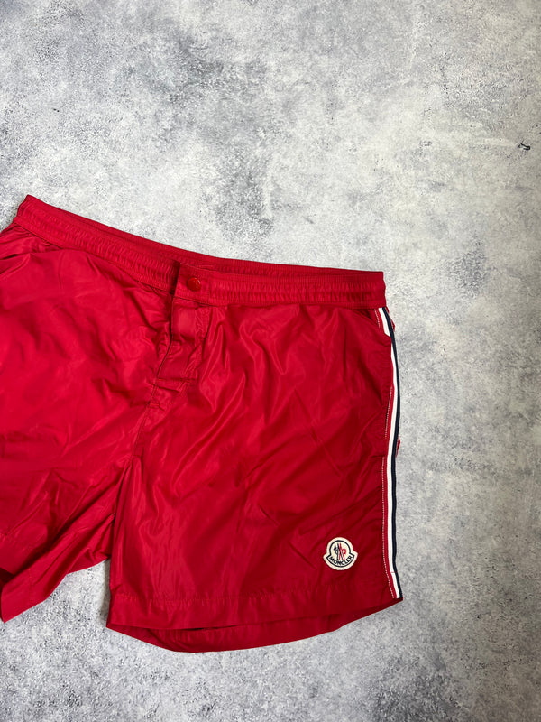 Moncler red swim shorts