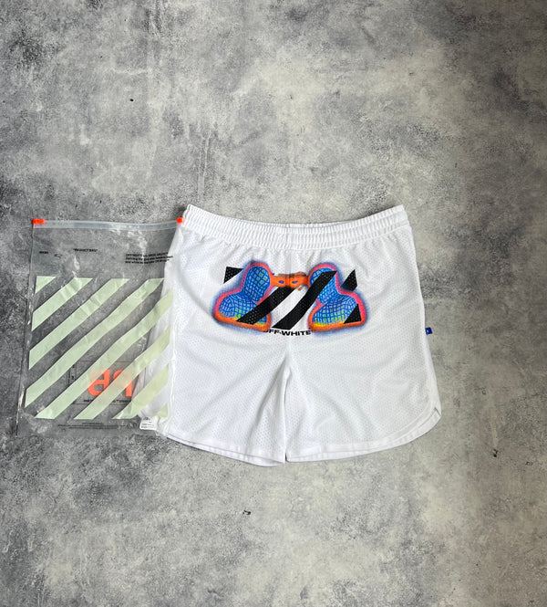 Off-white thermo mesh white shorts