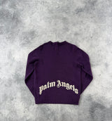 Palm angels purple curved logo jumper