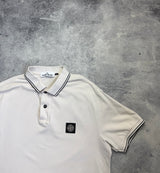Stone island white polo shirt