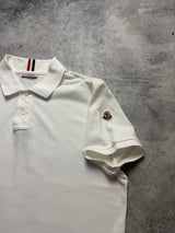 Moncler white arm logo polo shirt