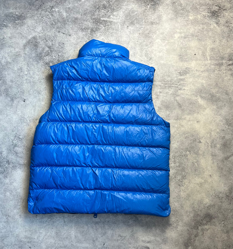 Moncler blue parke quilted shell gilet