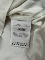 Moncler white graphic tee with arm logo