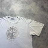 Stone island 2024 white graphic tee