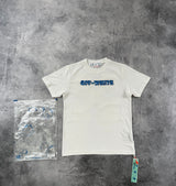 Off-white blue metal arrow white tee