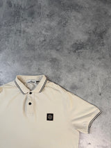Stone island white polo shirt