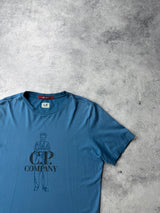 CP company logo print blue tee