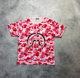 Bape pink camo tee