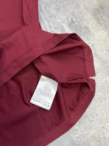 Moncler burgundy arm logo tee