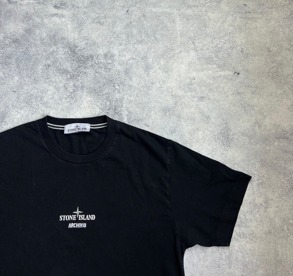 Stone island 2023 black archivio lino watro tee