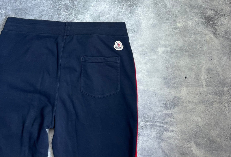 Moncler navy blue striped cotton sweatpants