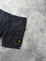 Stone island navy blue tela cargo shorts