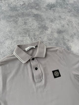 Stone island grey polo shirt