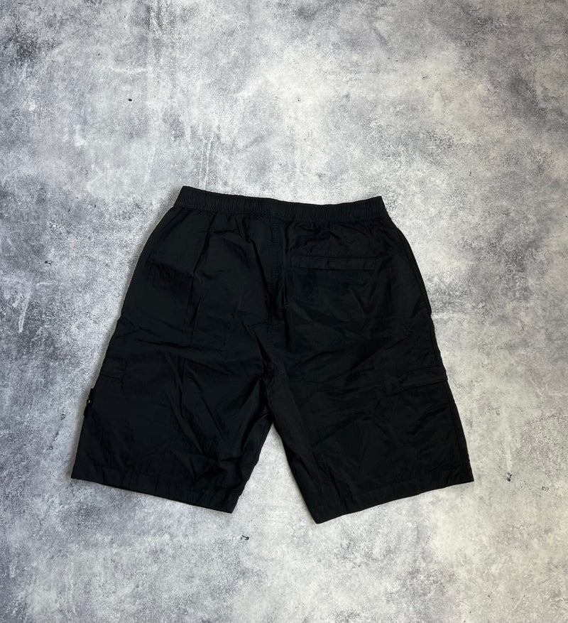 Stone island 2022 black nylon metal cargo shorts