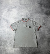 Stone island grey & orange trim polo shirt