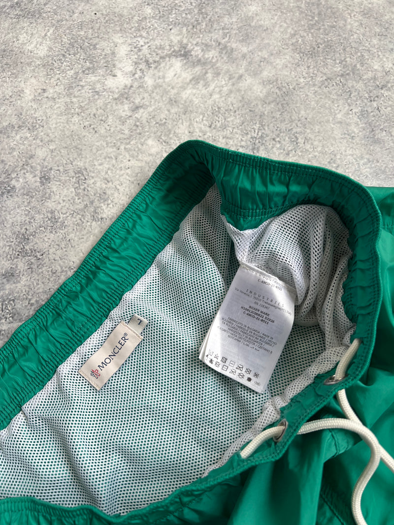 Moncler green swim shorts