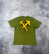 Off-white cartoon arrow khaki green tee