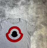 Moncler oversize logo grey tee