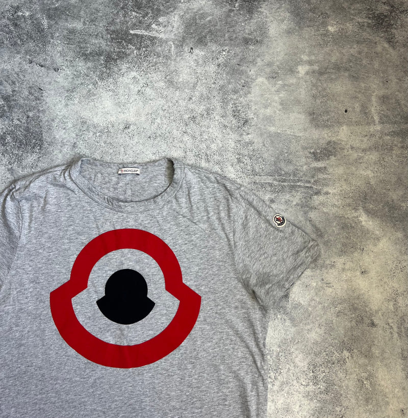 Moncler oversize logo grey tee