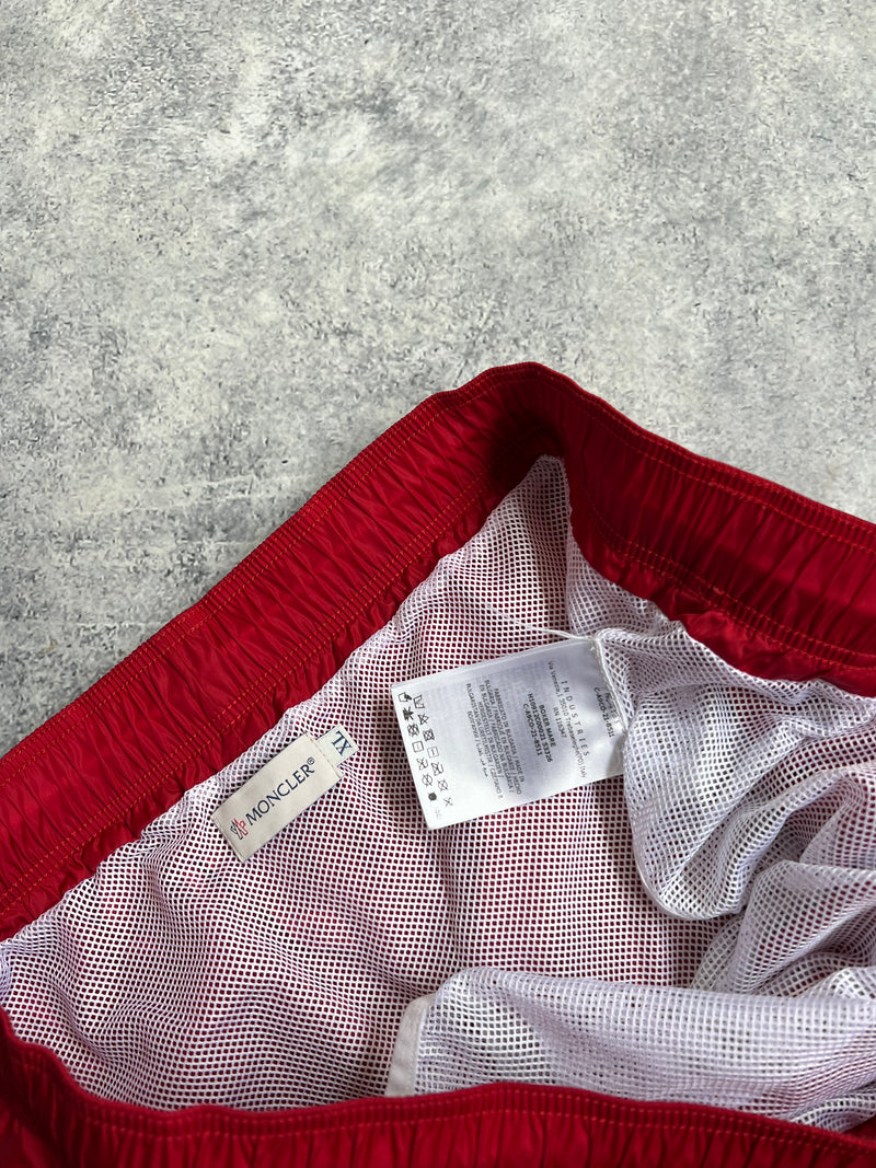 Moncler red swim shorts
