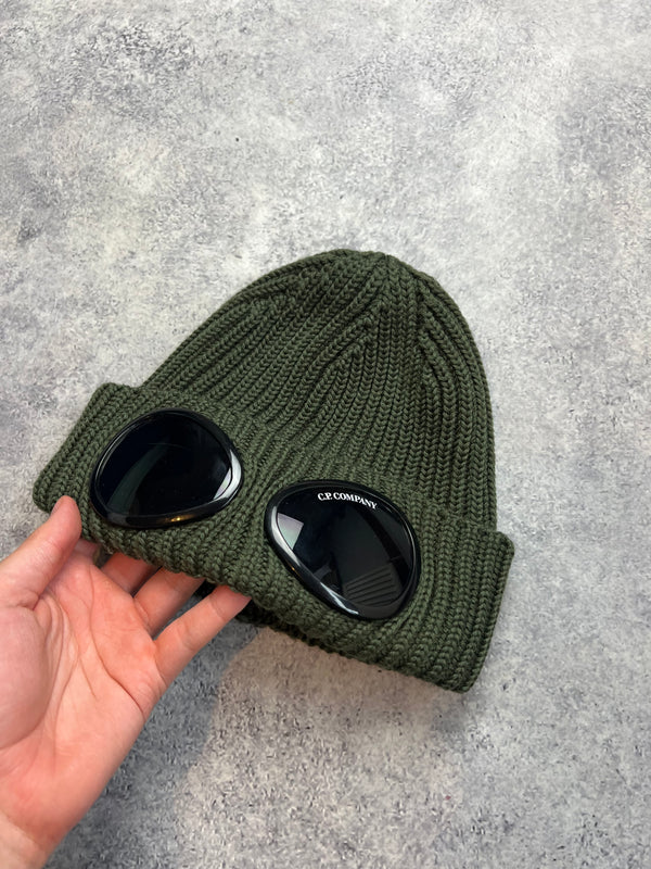 CP company khaki wool beanie