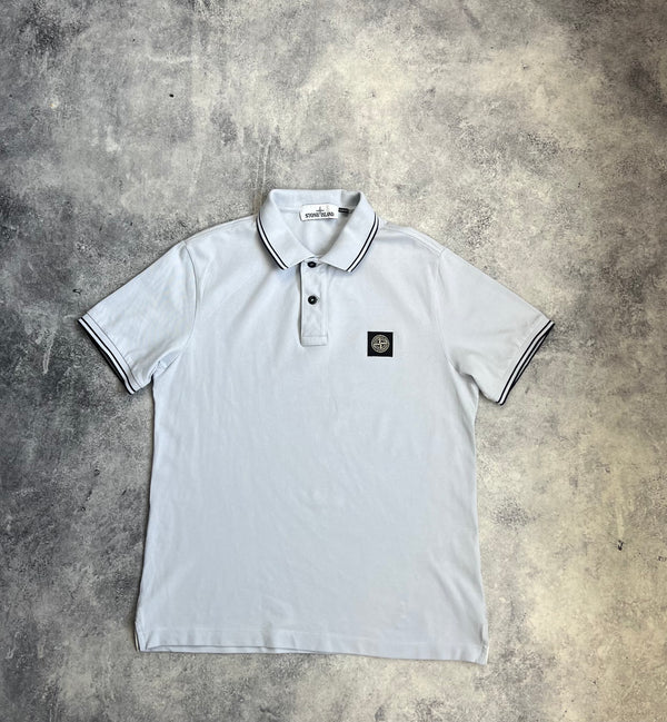 Stone island pale blue polo shirt
