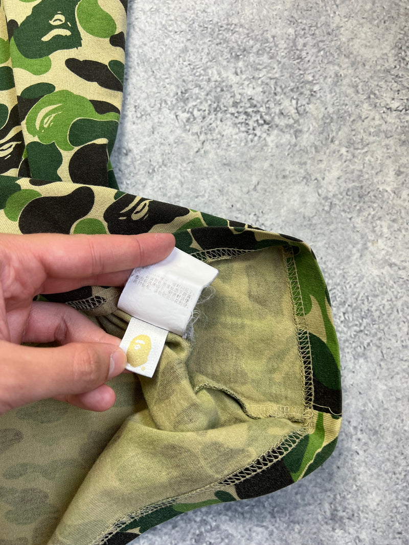 Bape green camo college logo tee