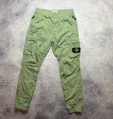 Stone island sage green cuffed cargo trousers