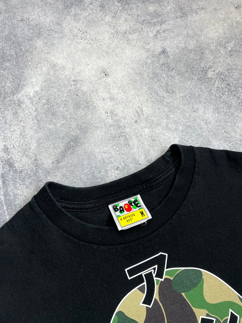 Bape black Japanese letters tee