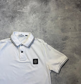 Stone island white polo shirt