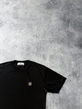 Stone island black compass logo tee