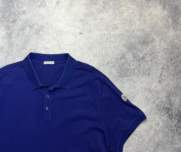 Moncler navy arm logo polo shirt