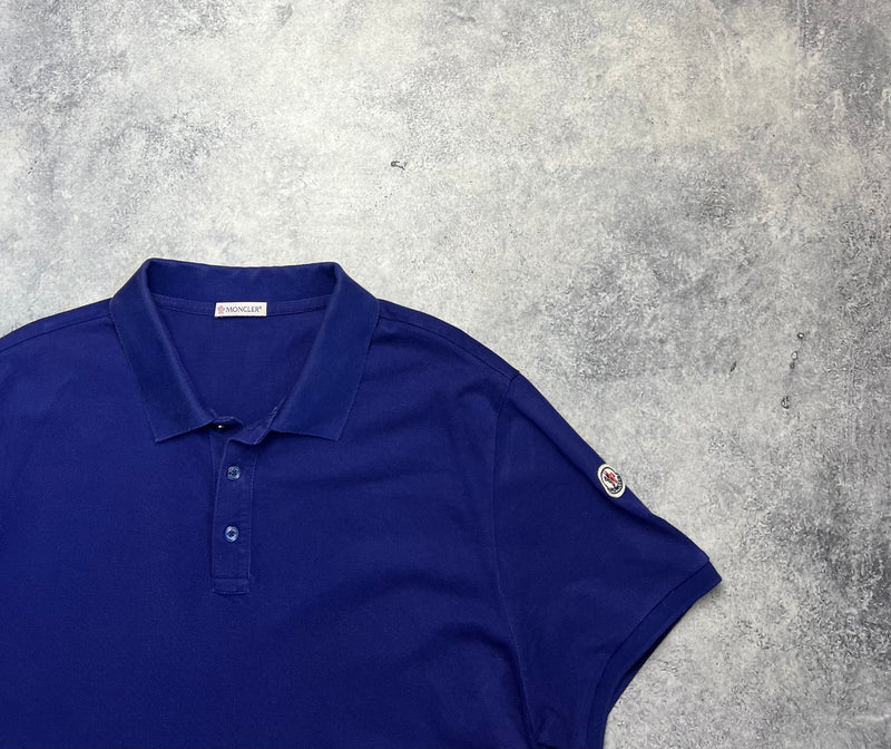 Moncler navy arm logo polo shirt